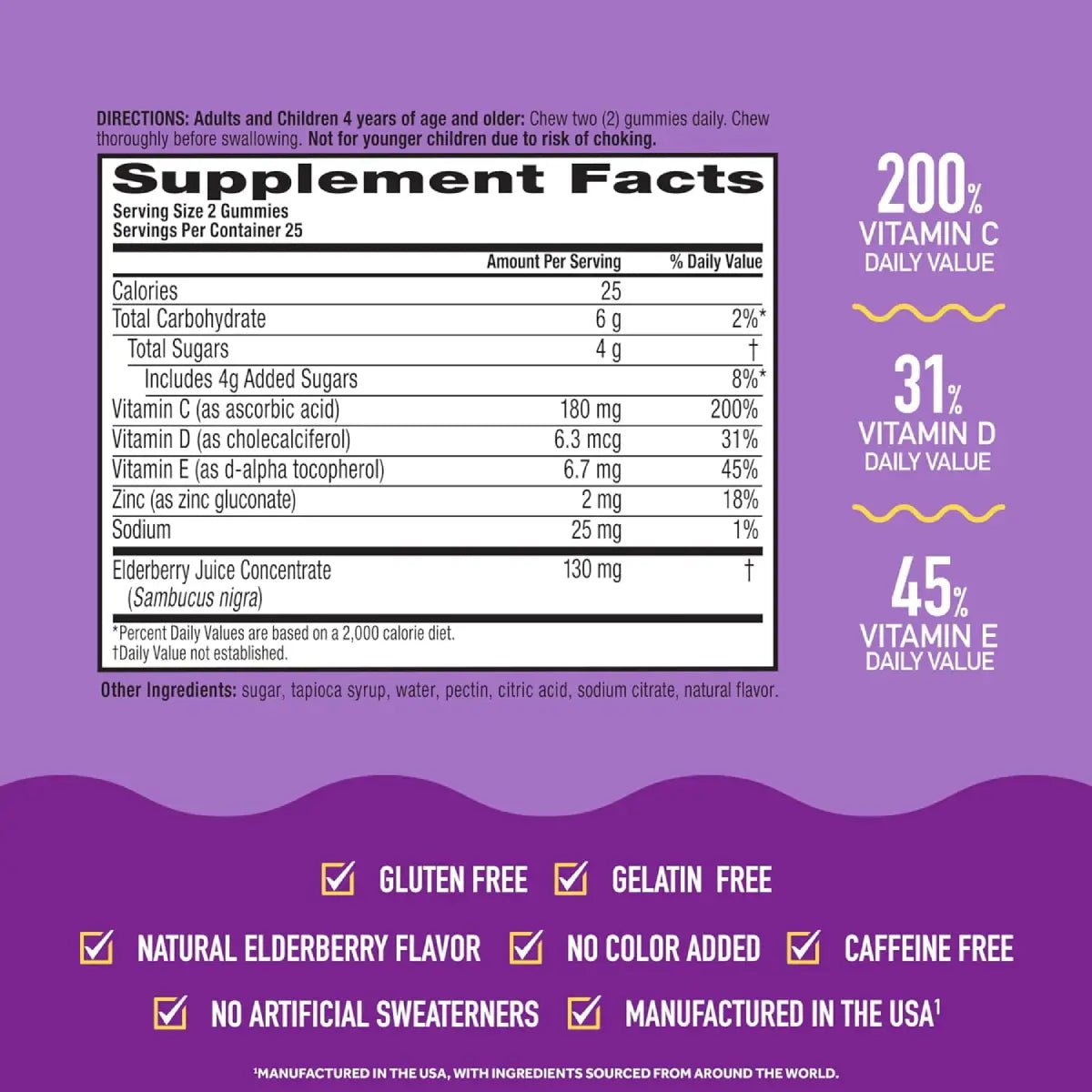 Airborne Sistema Inmune 50 Gomitas con Extracto de Baya de Saúco - Hi Vitamins