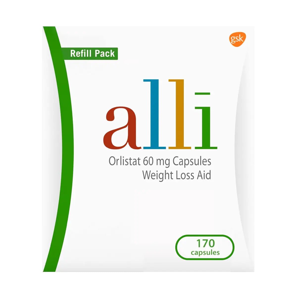 Alli Orlistat Ayuda para Bajar de Peso 60 mg 170 Cápsulas - Hi Vitamins