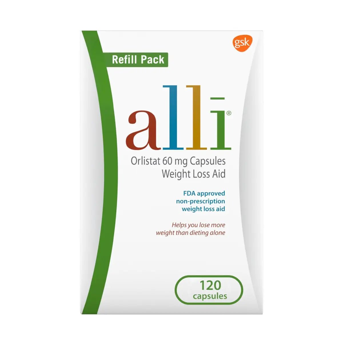 Alli Weight Loss Diet Pills Orlistat 60mg 120 Cápsulas - Hi Vitamins