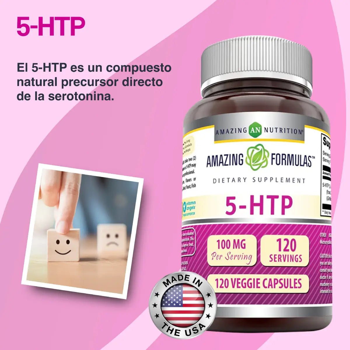 Amazing Formulas 5 - HTP 100 Mg 120 Cápsulas - Hi Vitamins