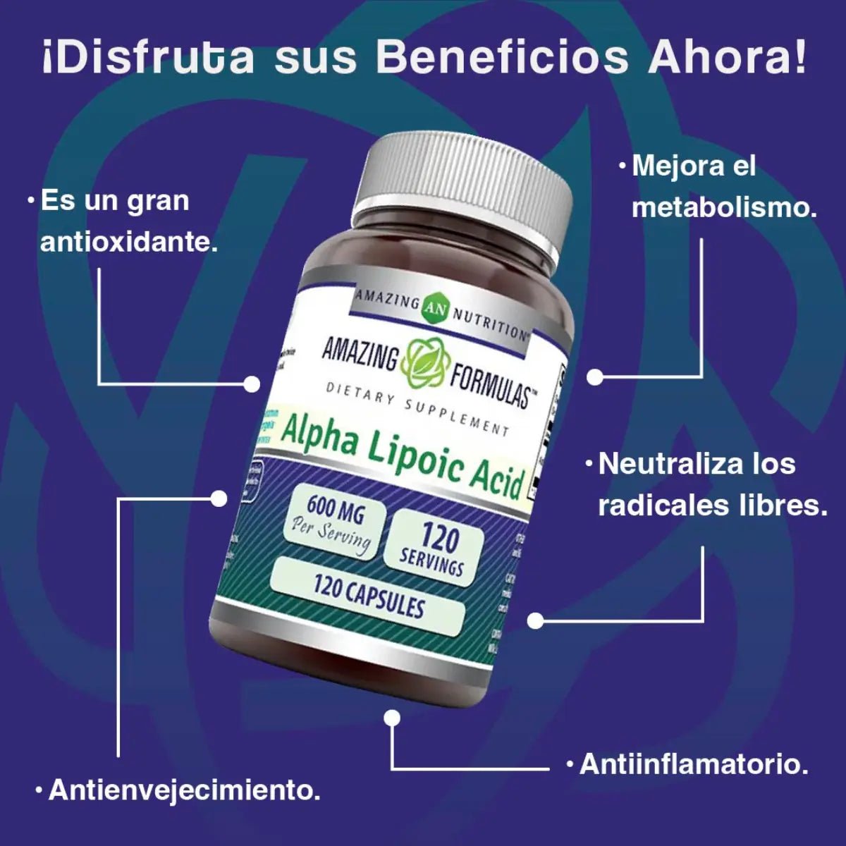 Amazing Formulas Ácido Alfa Lipoico 600 Mg 120 Cápsulas - Hi Vitamins
