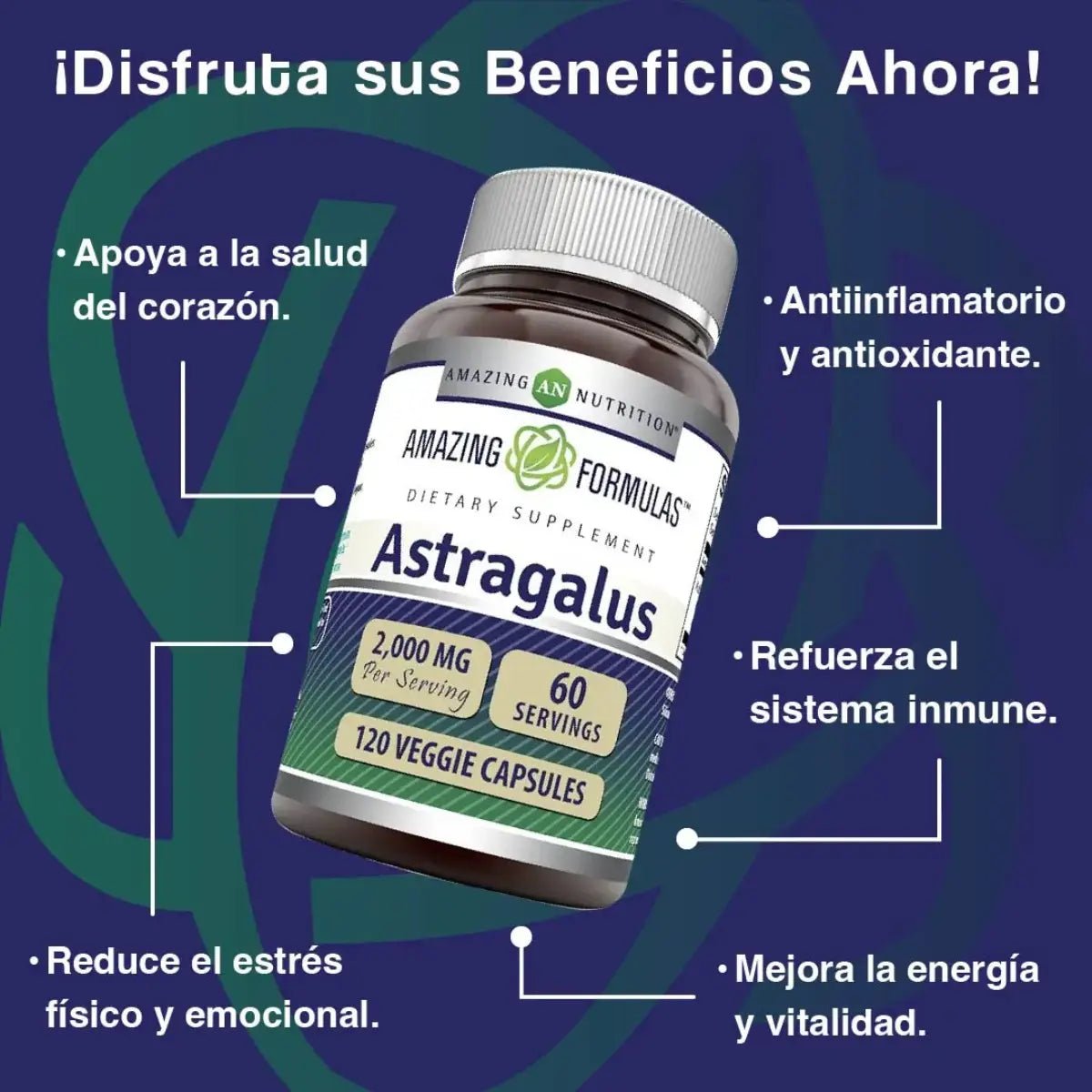 Amazing Formulas Astrágalo 2000mg 120 Cápsulas - Hi Vitamins