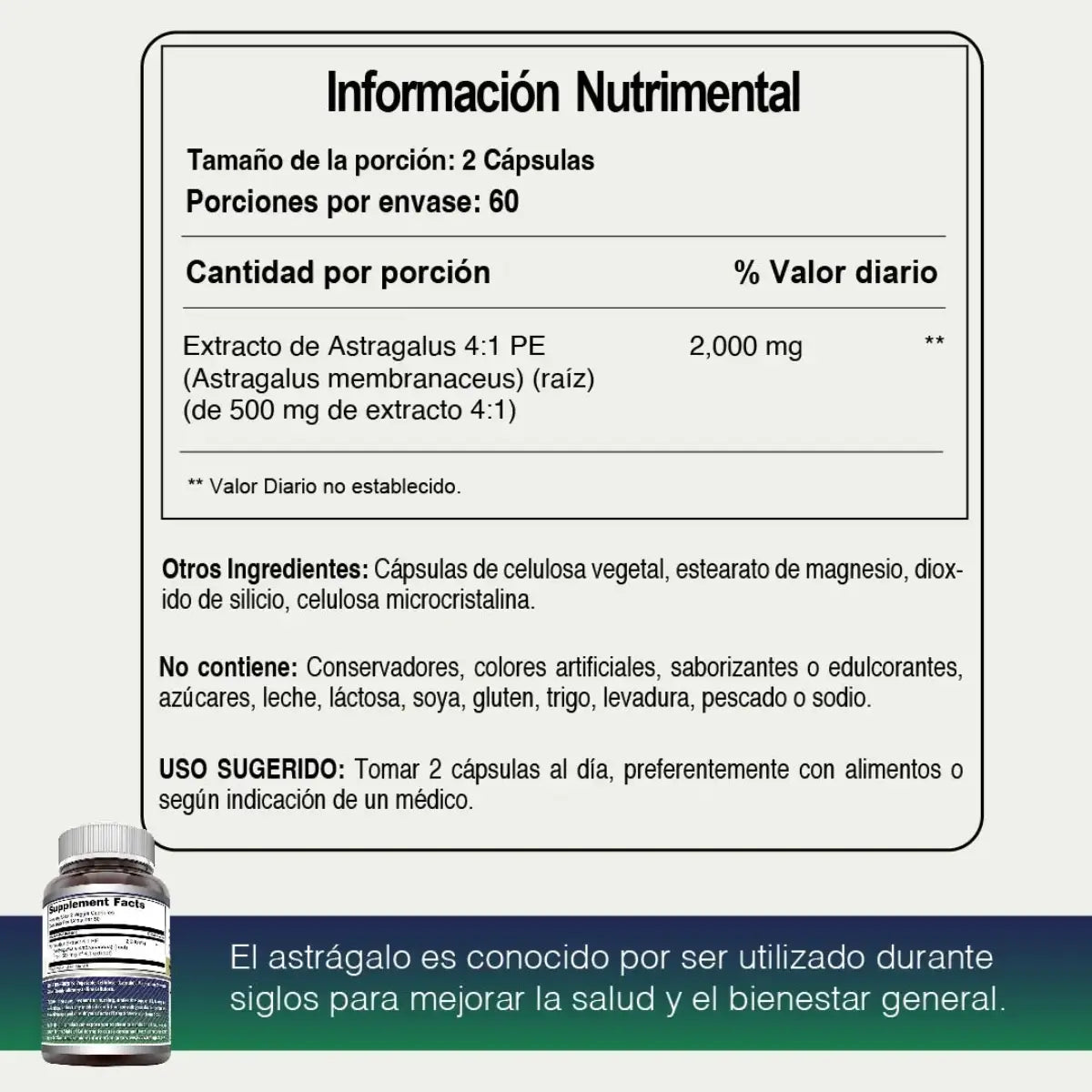 Amazing Formulas Astrágalo 2000mg 120 Cápsulas - Hi Vitamins
