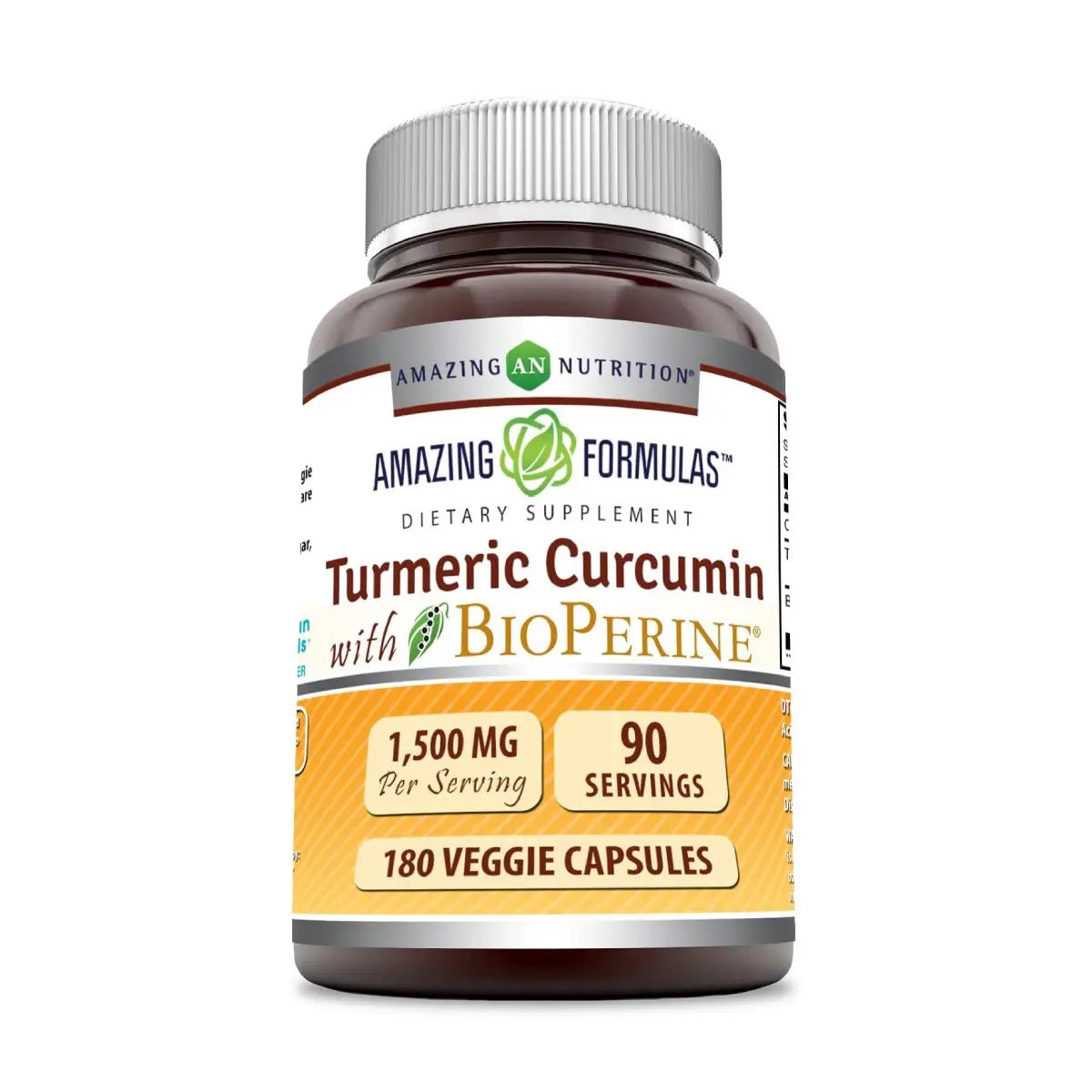 Amazing Formulas Cúrcuma Curcumina con Bioperine 2250mg 180 cápsulas - Hi Vitamins