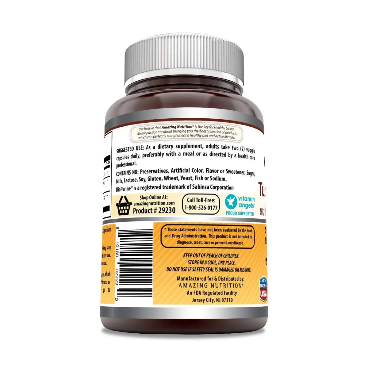 Amazing Formulas Cúrcuma Curcumina con Bioperine 2250mg 180 cápsulas - Hi Vitamins
