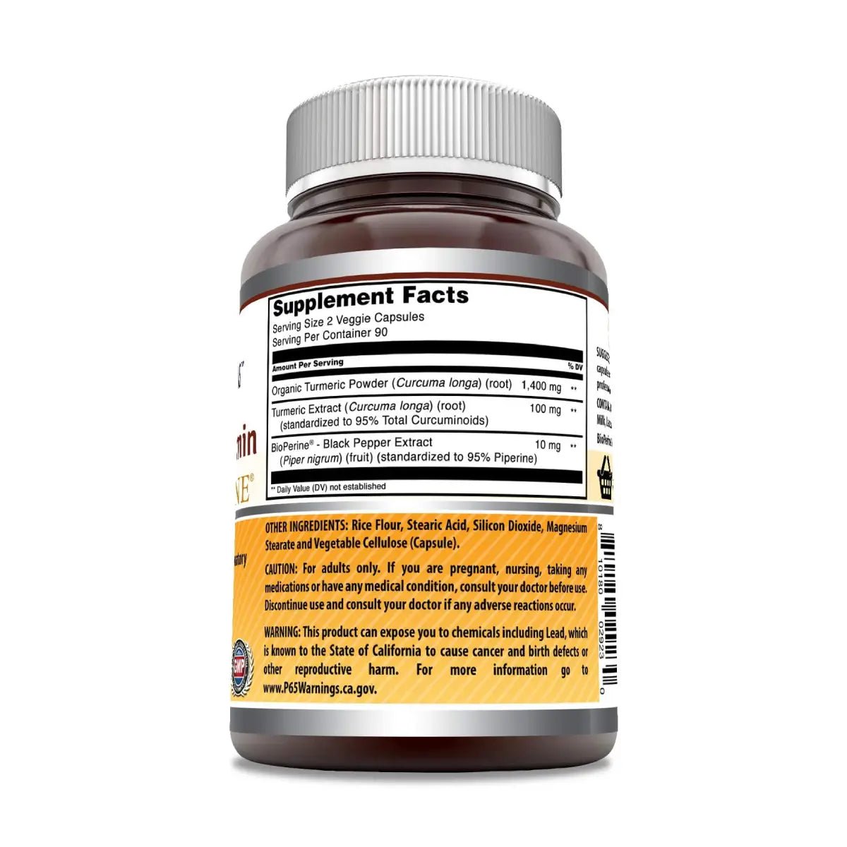 Amazing Formulas Cúrcuma Curcumina con Bioperine 2250mg 180 cápsulas - Hi Vitamins