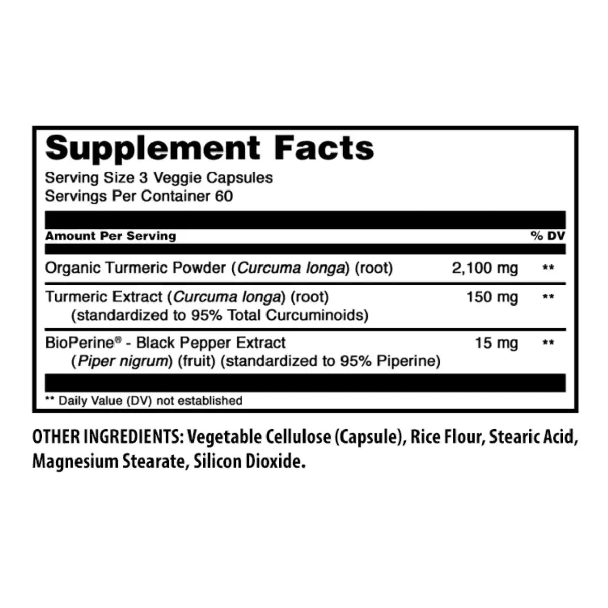 Amazing Formulas Cúrcuma Curcumina con Bioperine 2250mg 180 cápsulas - Hi Vitamins