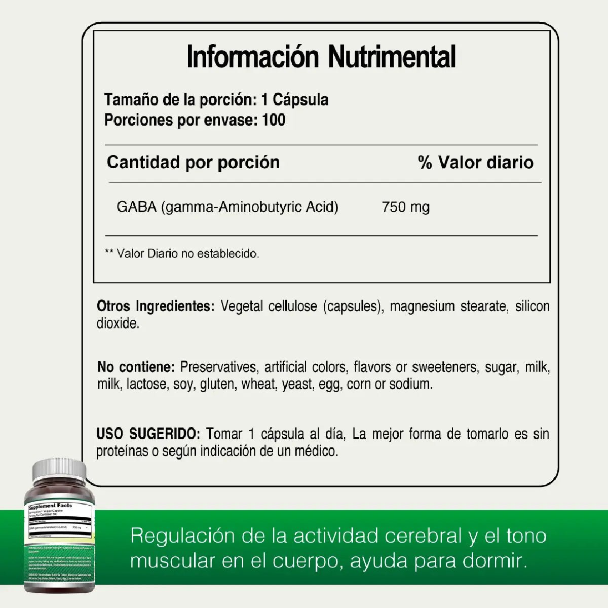 Amazing Fórmulas GABA 100 Cápsulas - Hi Vitamins