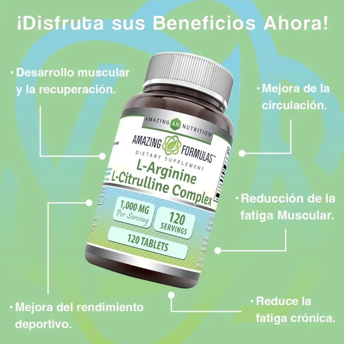 Amazing Formulas L - Argininina/L - Citrulina Complex 1000 Mg 120 Tabletas - Hi Vitamins