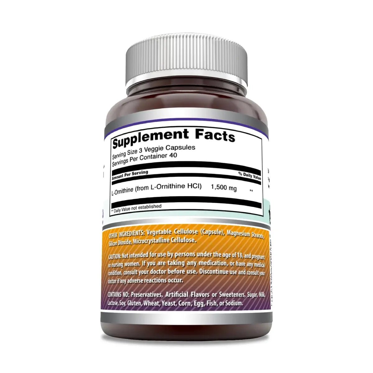 Amazing Formulas L - Ornitina 1500 Mg 120 Cápsulas - Hi Vitamins