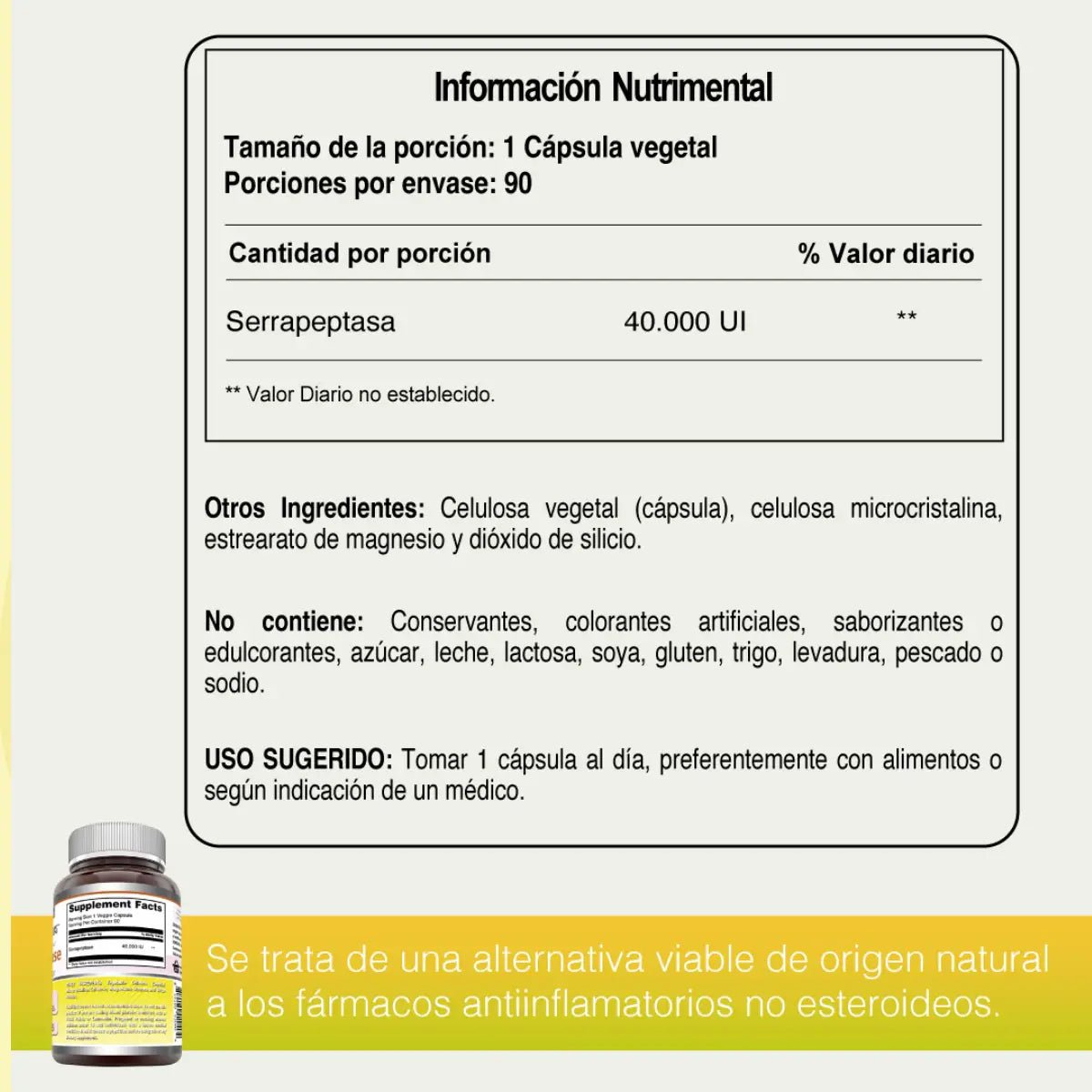 Amazing Formulas Serrapeptasa 40000 UI 90 Cápsulas - Hi Vitamins