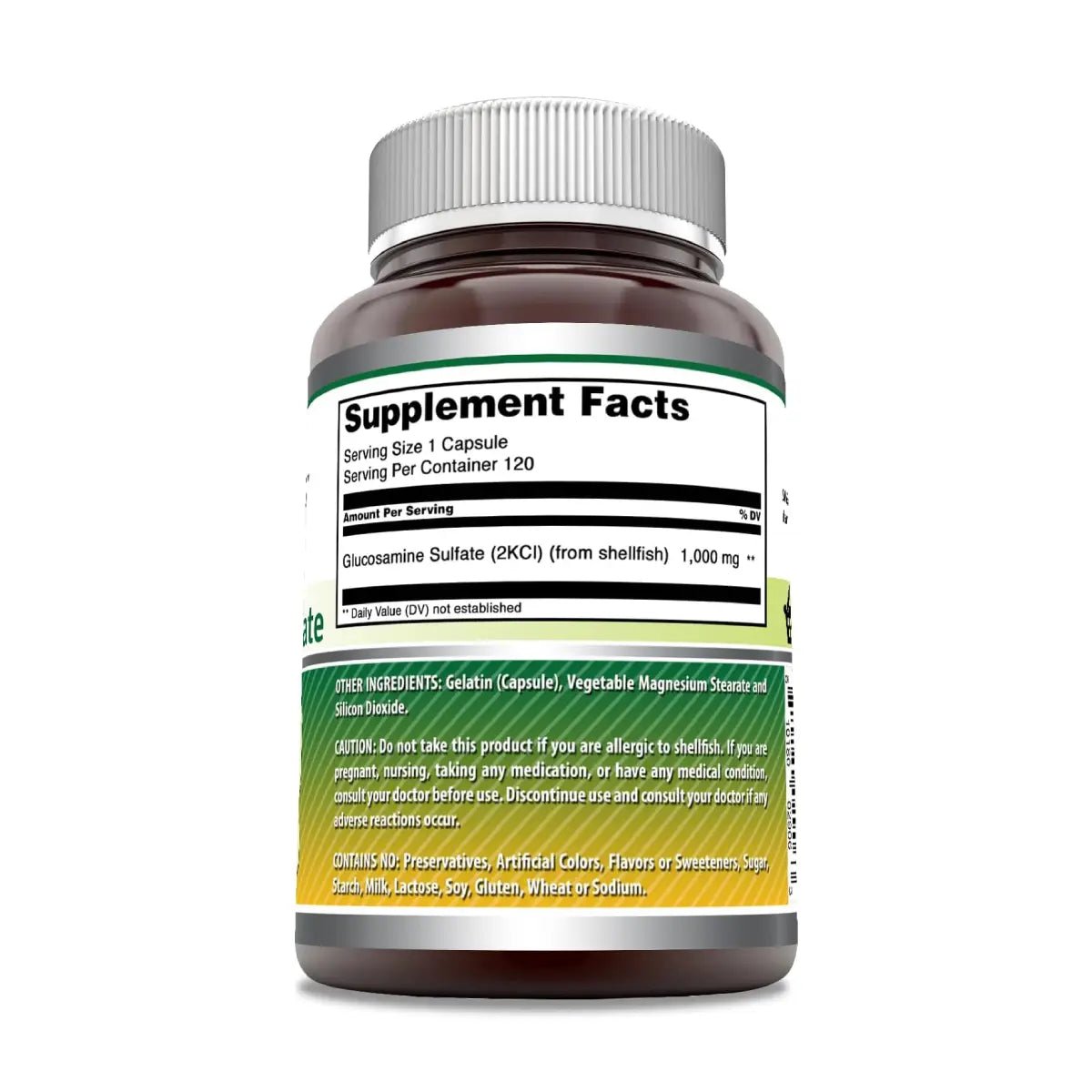 Amazing Formulas Sulfato de Glucosamina Máxima Potencia 1000 mg 120 cápsulas - Hi Vitamins
