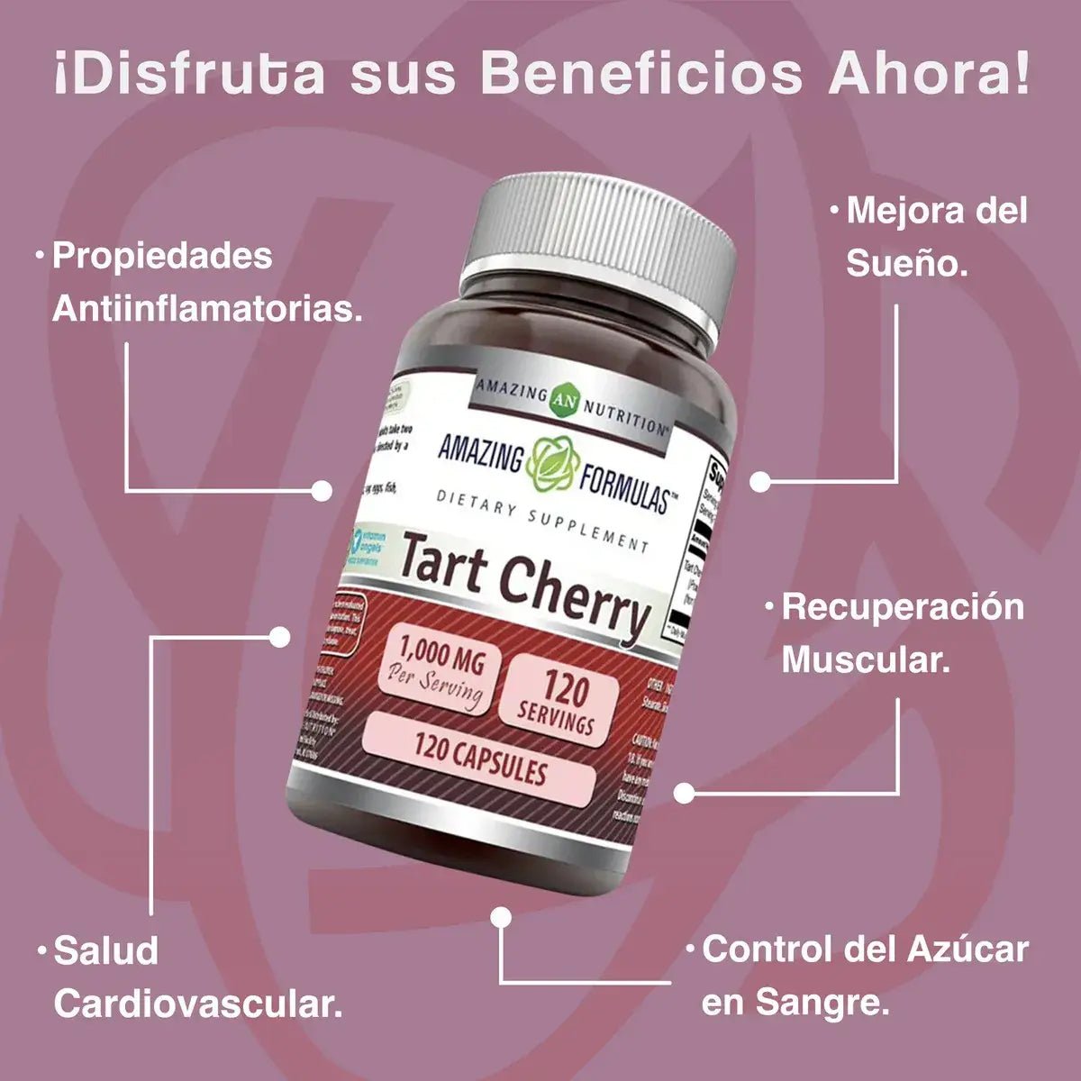 Amazing Formulas Tart Cherry 1000 Mg 120 Cápsulas - Hi Vitamins