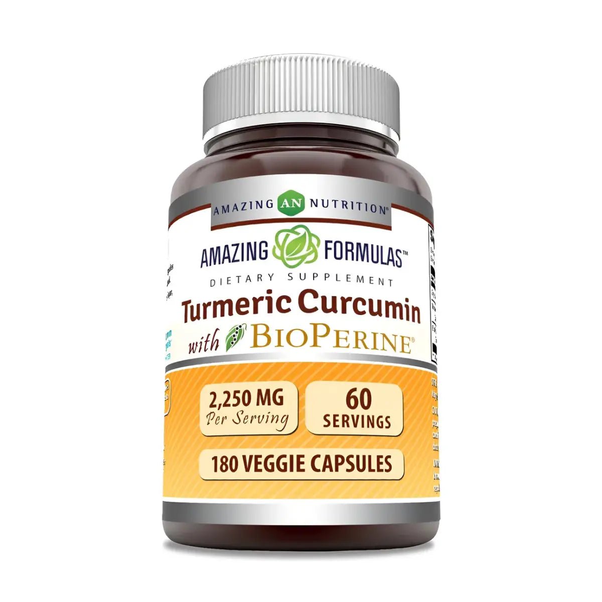 Amazing Fórmulas® Cúrcuma y Jengibre con Bioperina 2,250mg 180 Cápsulas - Hi Vitamins
