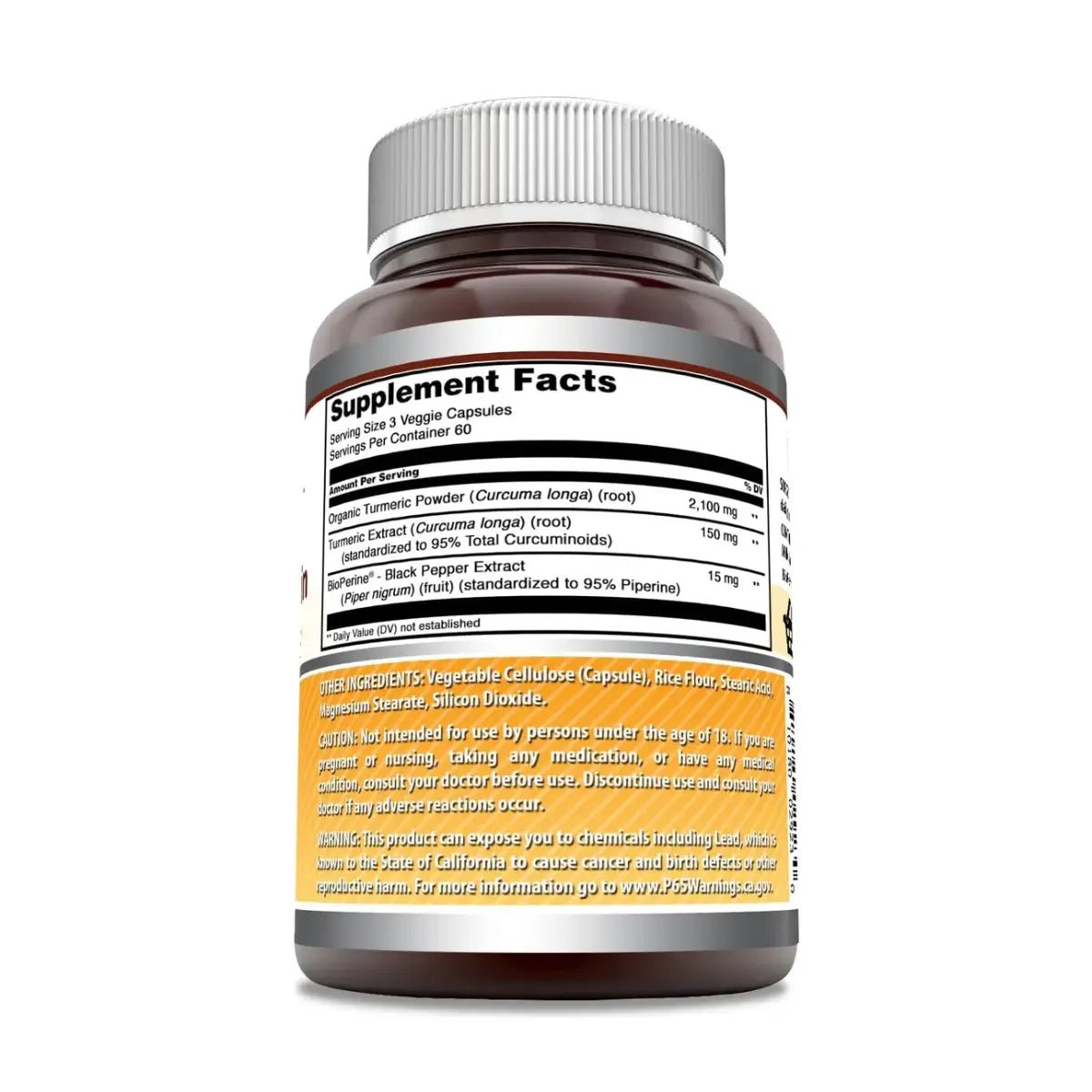 Amazing Fórmulas® Cúrcuma y Jengibre con Bioperina 2,250mg 180 Cápsulas - Hi Vitamins