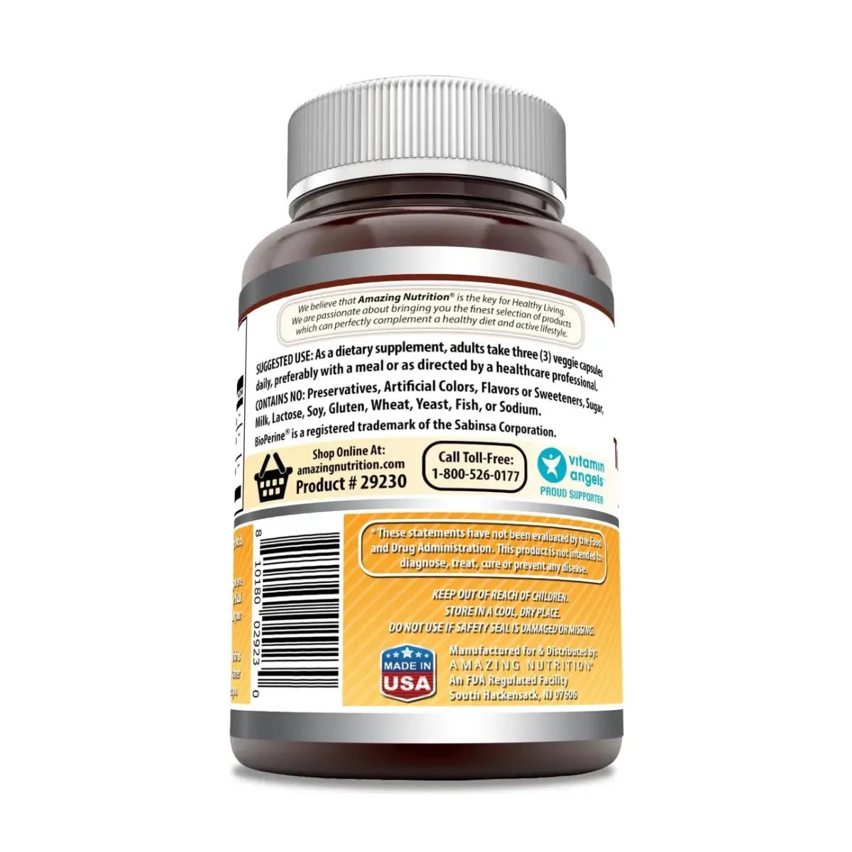 Amazing Fórmulas® Cúrcuma y Jengibre con Bioperina 2,250mg 180 Cápsulas - Hi Vitamins