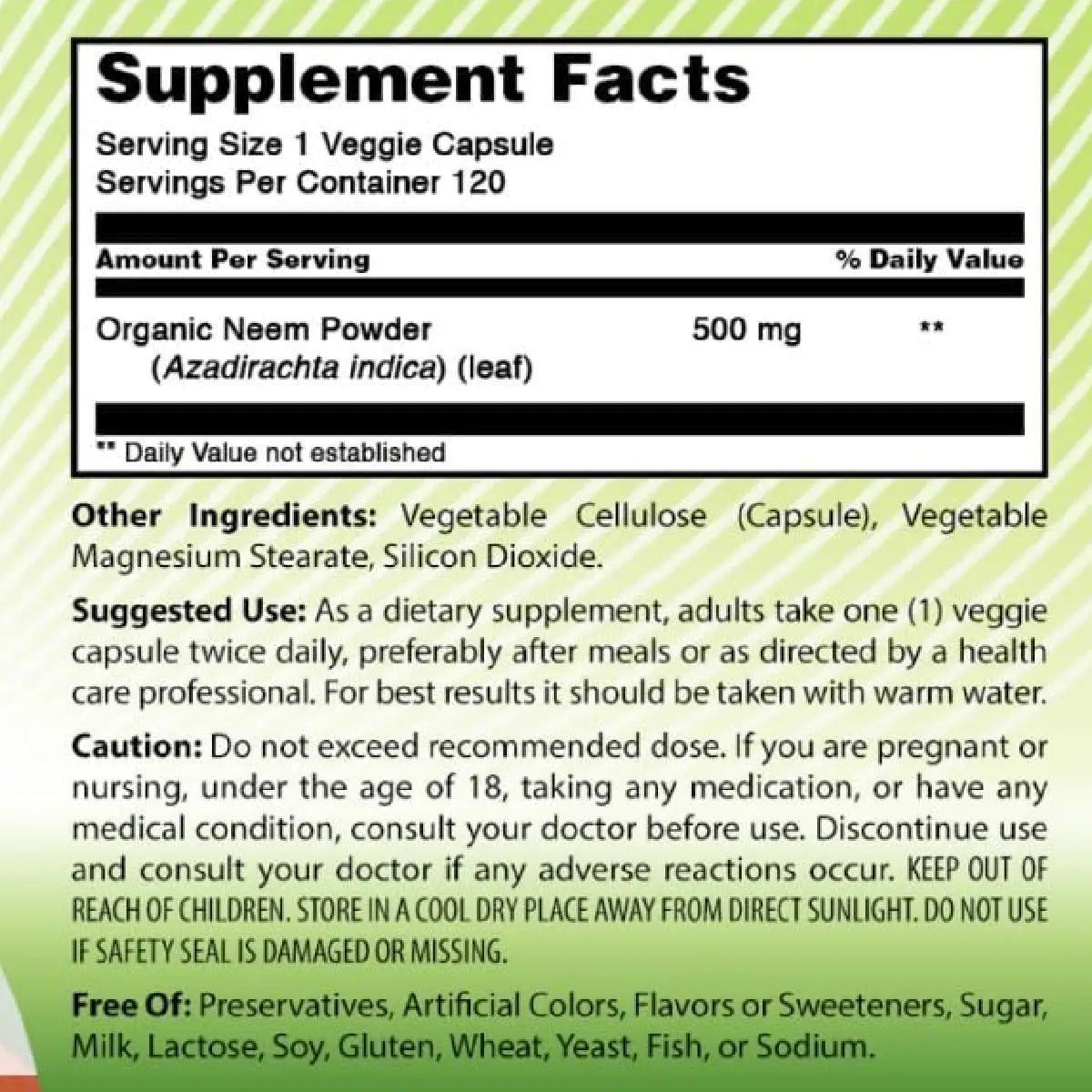 Amazing India® Neem 500 Mg 120 Cápsulas - Hi Vitamins