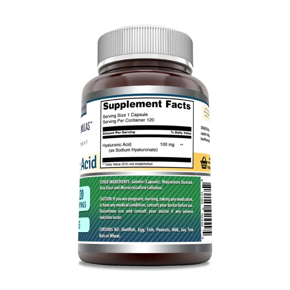 Amazing Nutrition Ácido Hialurónico 100mg 120 Cápsulas - Hi Vitamins