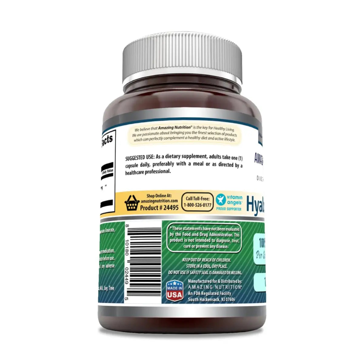 Amazing Nutrition Ácido Hialurónico 100mg 120 Cápsulas - Hi Vitamins