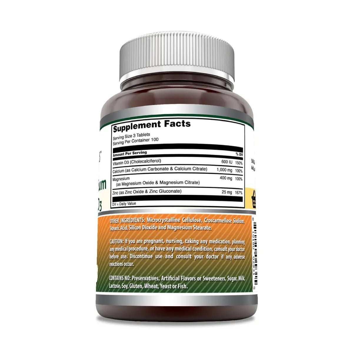 Amazing Nutrition Calcio Magnesio Zinc + Vitamina D3 300 Tabletas - Hi Vitamins