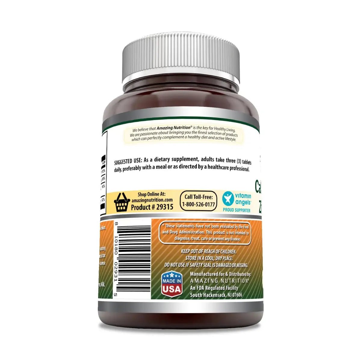 Amazing Nutrition Calcio Magnesio Zinc + Vitamina D3 300 Tabletas - Hi Vitamins