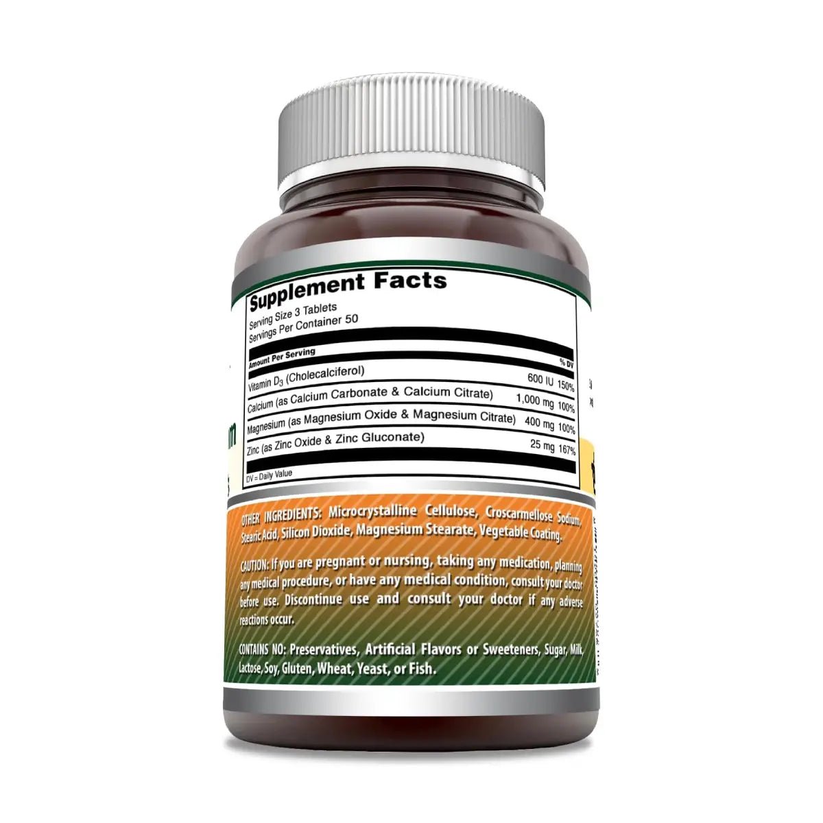 Amazing Nutrition Calcio, Magnesio, Zinc + Vitamina D3 150 Tabletas - Hi Vitamins