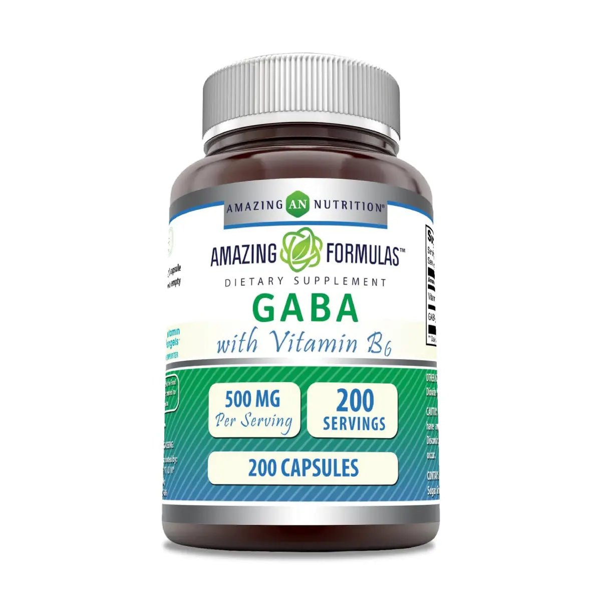 Amazing Nutrition GABA con Vitamina B 500mg 200 Cápsulas - Hi Vitamins