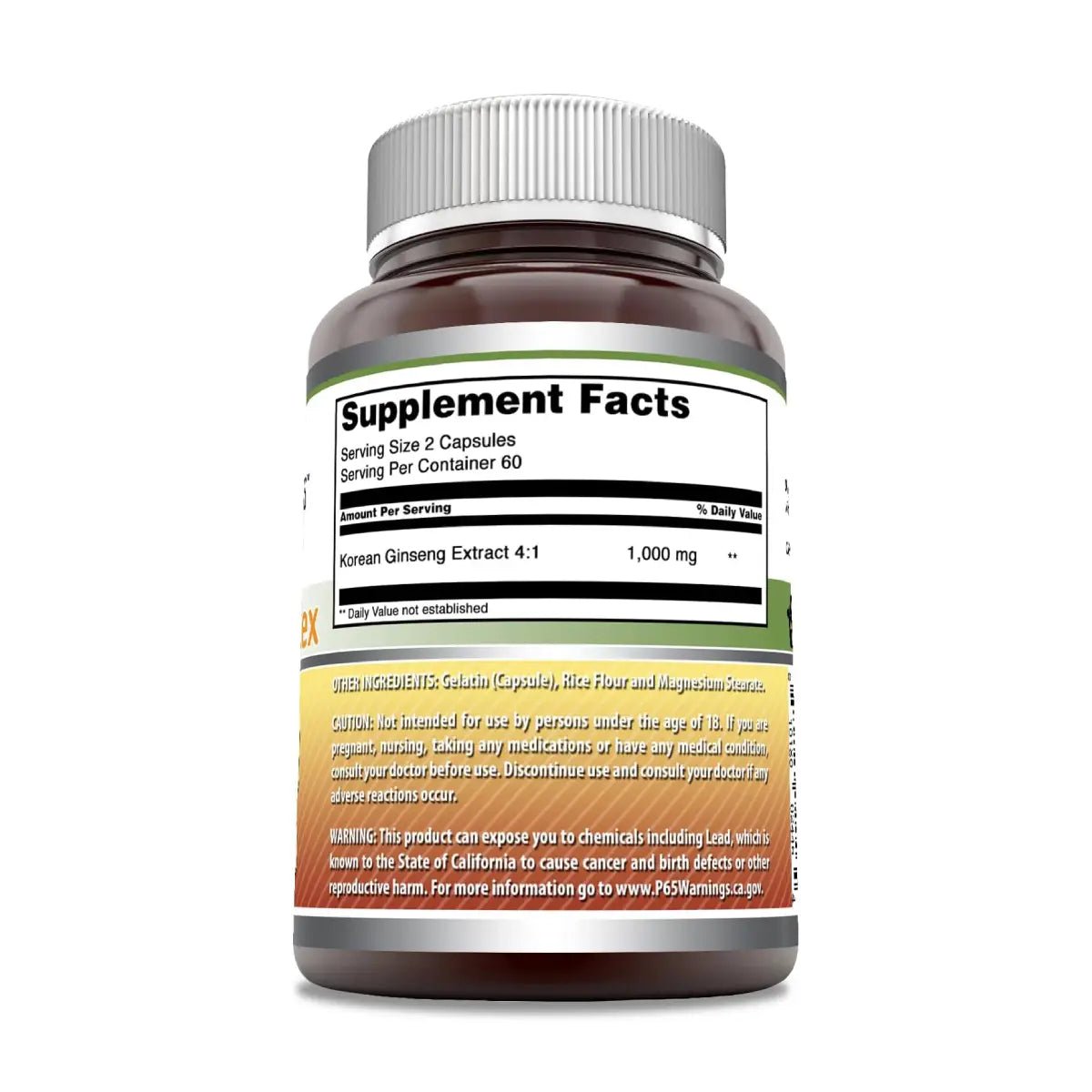 Amazing Nutrition Ginseng Complex 1000mg 120 Cápsulas - Hi Vitamins