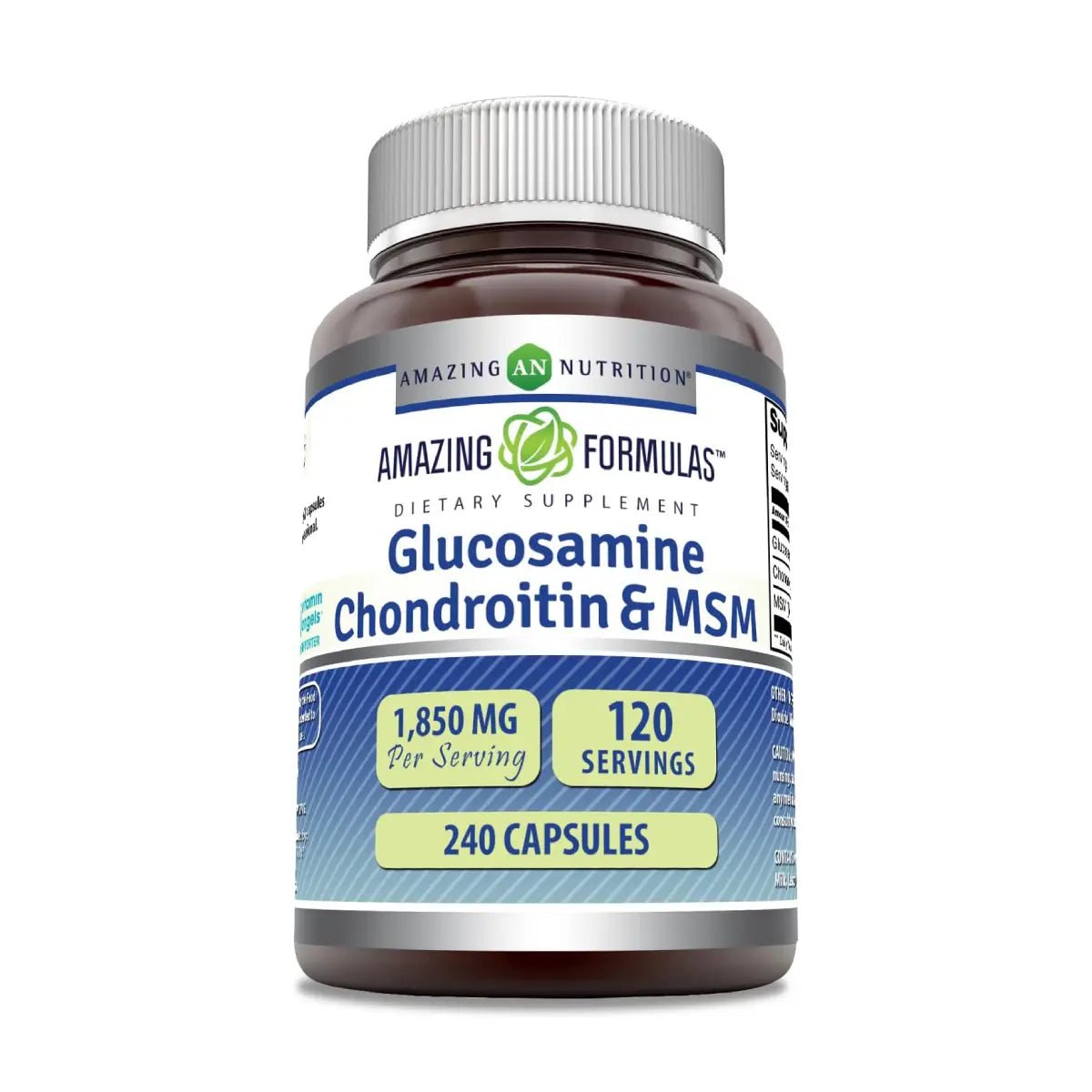 Amazing Nutrition Glucosamina Condroitina MSM 240 Cápsulas - Hi Vitamins