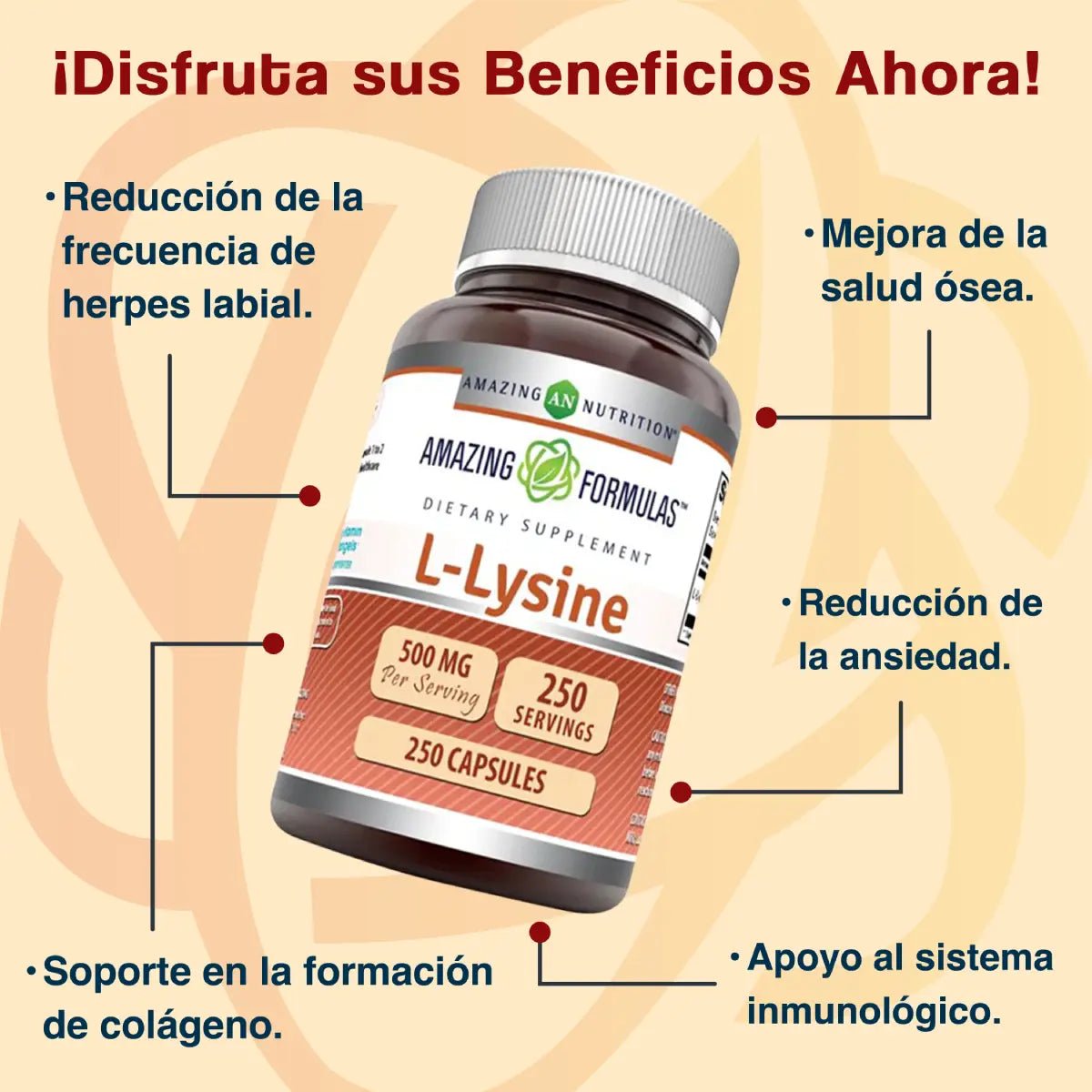 Amazing Nutrition L - Lysine 500 Mg 180 Tabletas - Hi Vitamins
