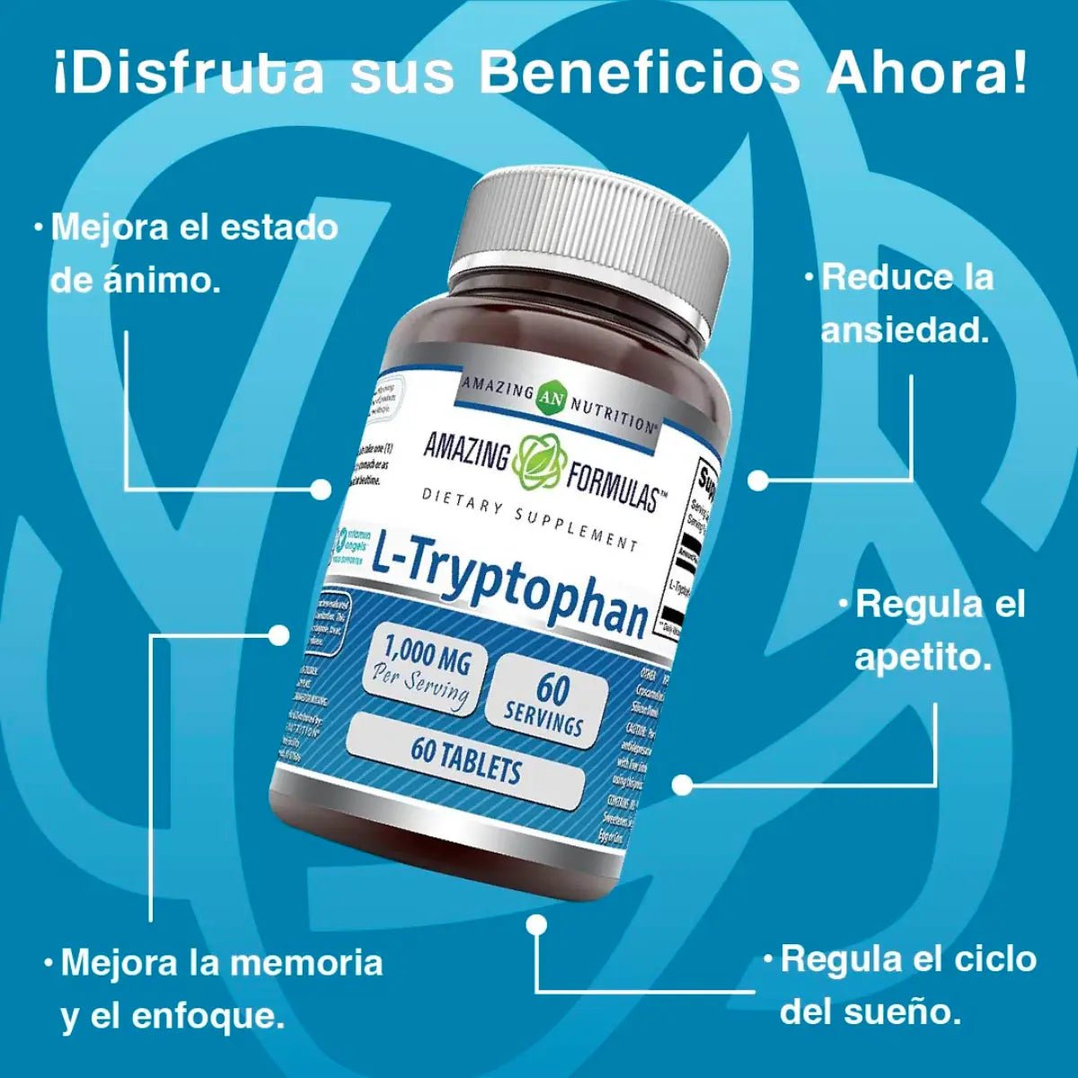 Amazing Nutrition L - Triptofano 1000 Mg 60 Tabletas - Hi Vitamins