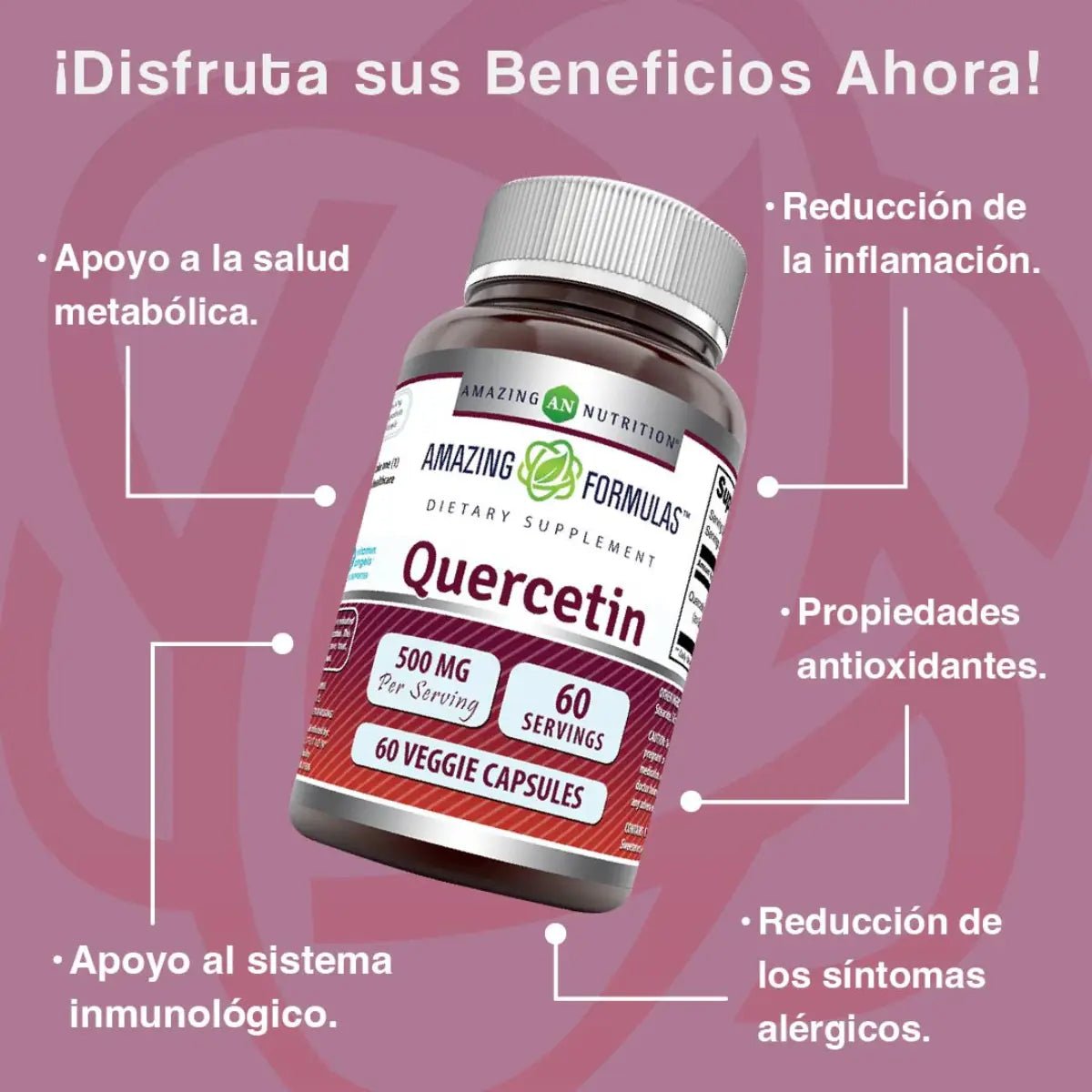 Amazing Nutrition Quercetin 500 Mg 60 Cápsulas - Hi Vitamins