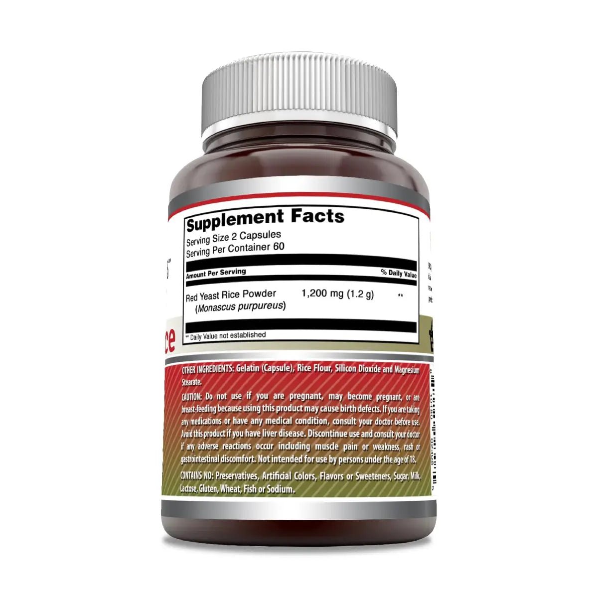 Amazing Nutrition Red Yeast Rice 1200mg 120 Cápsulas - Hi Vitamins