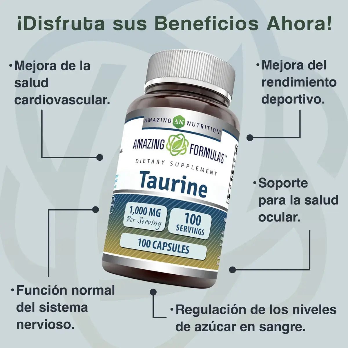 Amazing Nutrition Taurina 1000 Mg 100 Cápsulas - Hi Vitamins