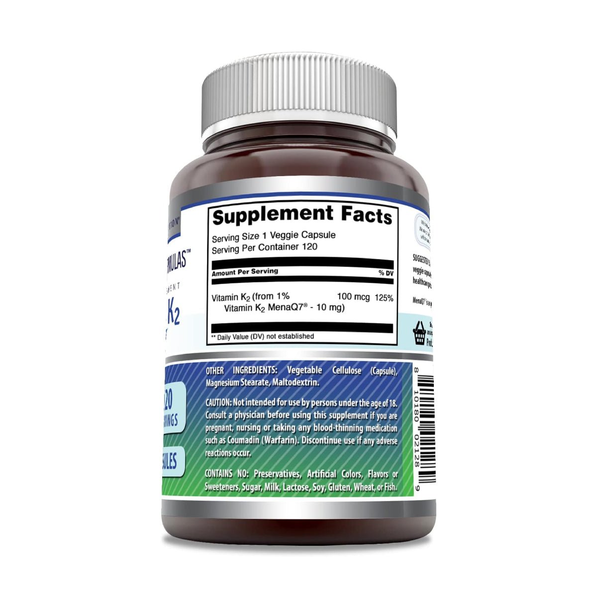 Amazing Nutrition Vitamina K2 Salud Ósea, Cardio 120 cápsulas - Hi Vitamins