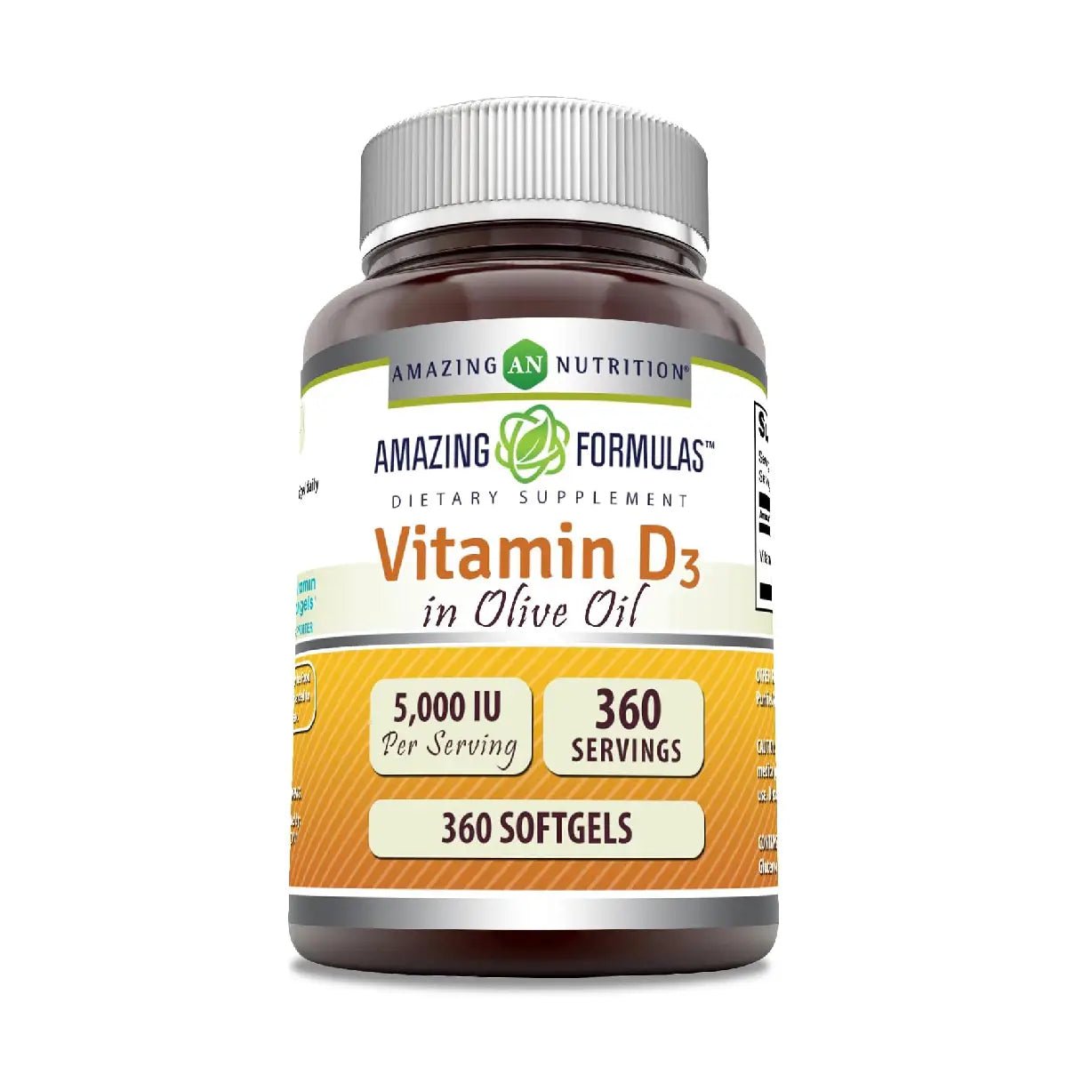Amazing Nutrition® Aceite de Oliva Orgánico con Vitamina D3 5,000 UI 360 Softgels - Hi Vitamins