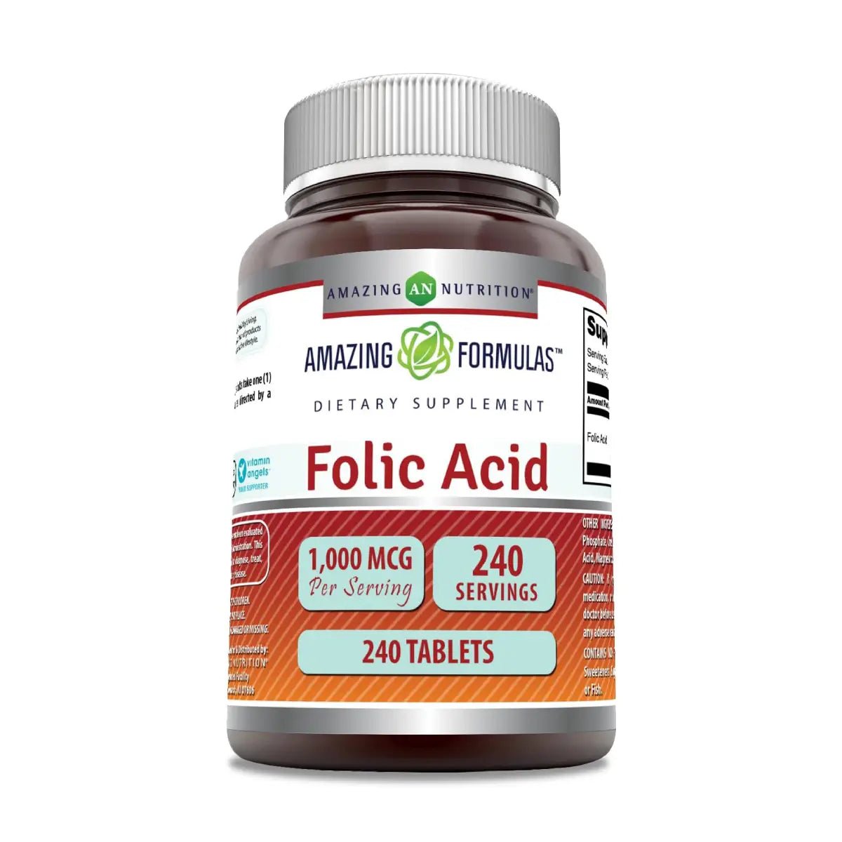 Amazing Nutrition® Ácido Fólico 1,000 Mcg 240 Tabletas - Hi Vitamins