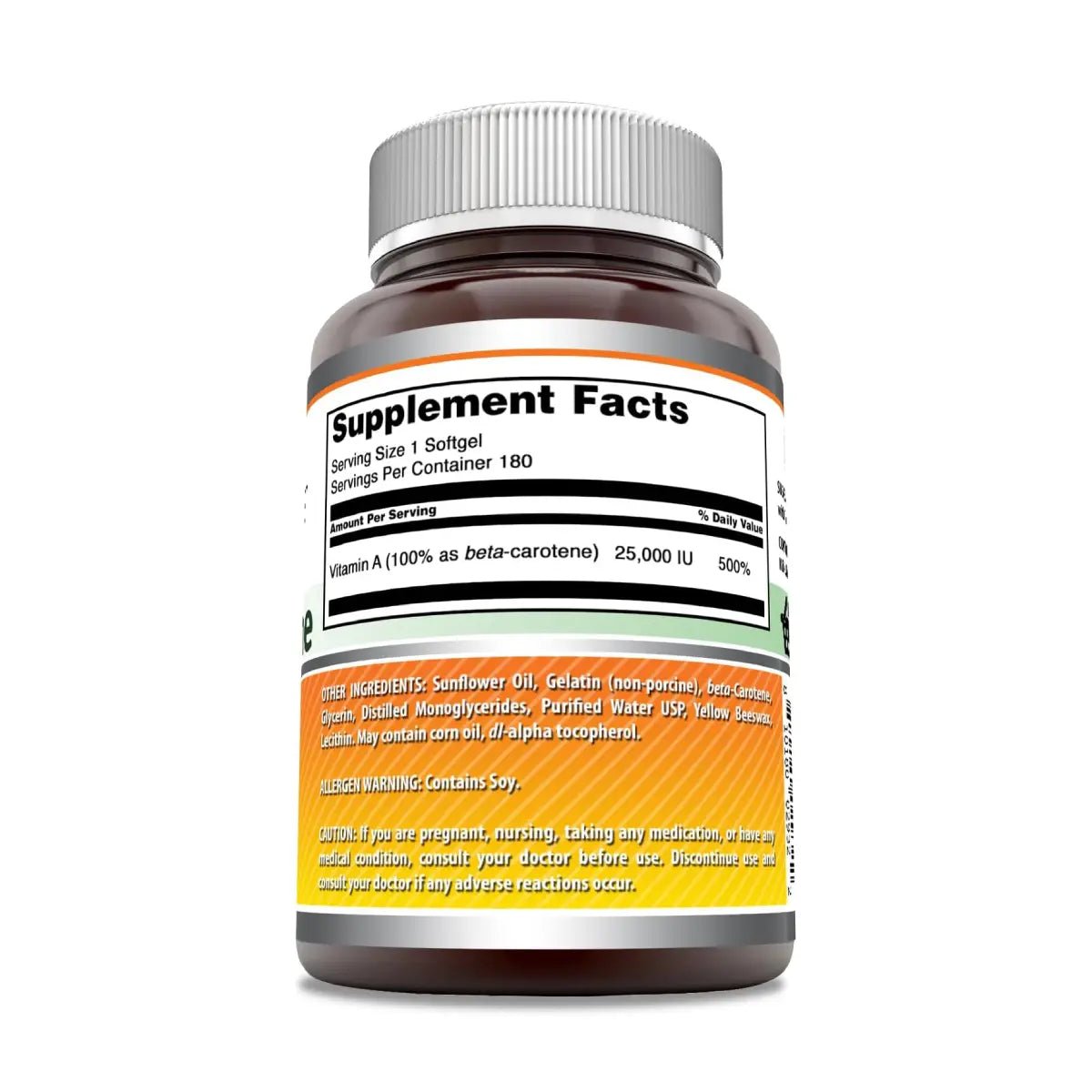 Amazing Nutrition® Beta - Carotene 25.000 IU 180 Softgels - Hi Vitamins