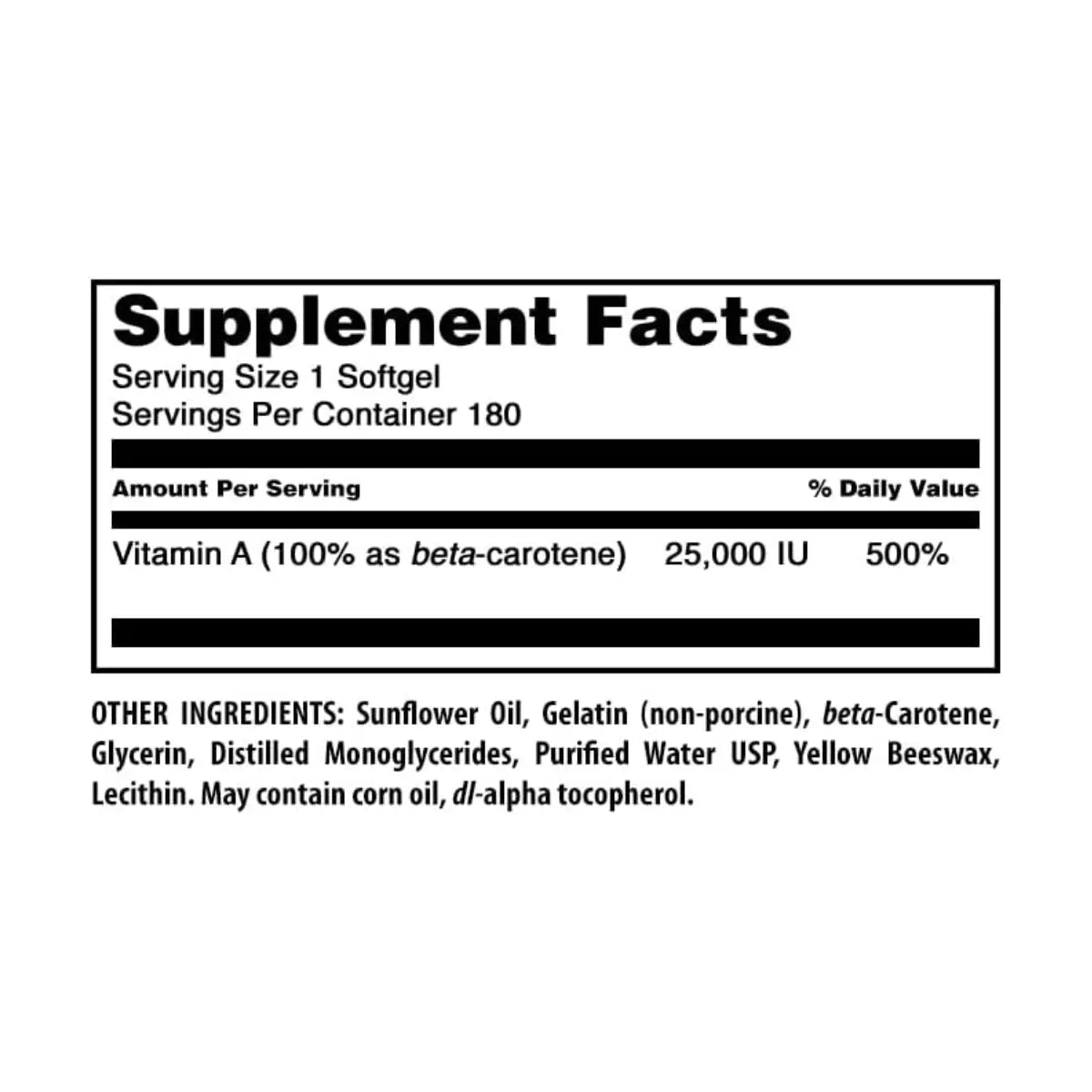 Amazing Nutrition® Beta - Carotene 25.000 IU 180 Softgels - Hi Vitamins