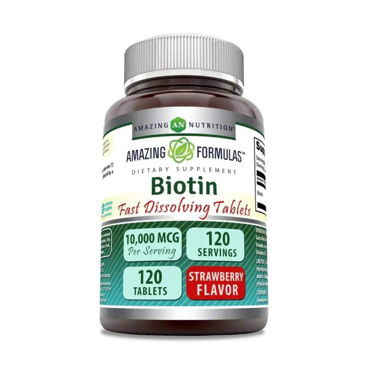 Amazing Nutrition® Biotina 1000 Mcg 120 Tabletas Sabor Fresa - Hi Vitamins