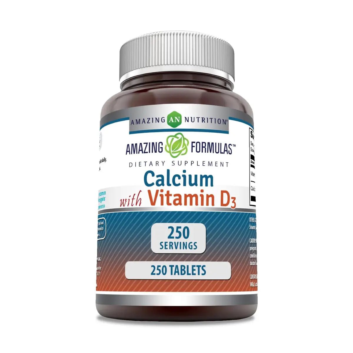 Amazing Nutrition® Calcio con Vitamina D3 250 Tabletas - Hi Vitamins
