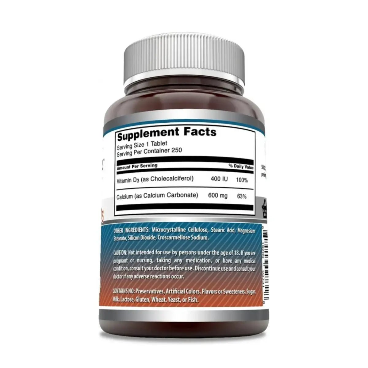 Amazing Nutrition® Calcio con Vitamina D3 250 Tabletas - Hi Vitamins