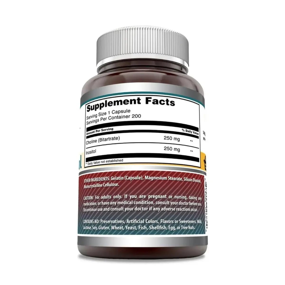 Amazing Nutrition® Choline Inositol 500mg 200 Cápsulas - Hi Vitamins