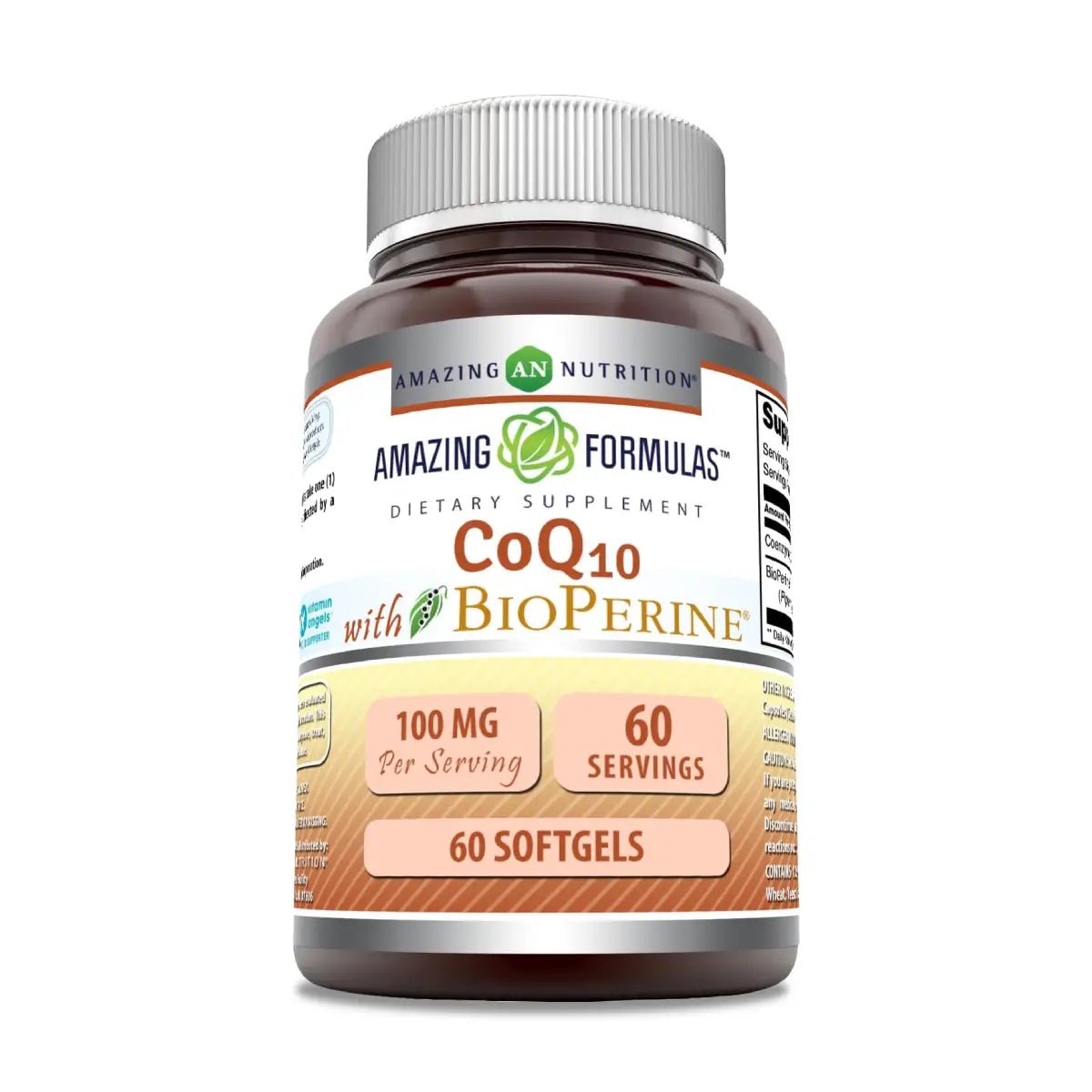 Amazing Nutrition® CoQ10 100mg + Bioperine 5mg 60 Softgels - Hi Vitamins
