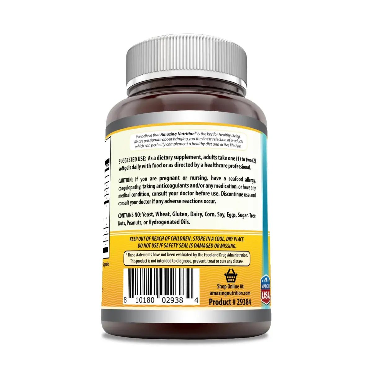 Amazing Nutrition® Norwegian Cod Liver Oil 1,250 Mg 120 Softgels - Hi Vitamins