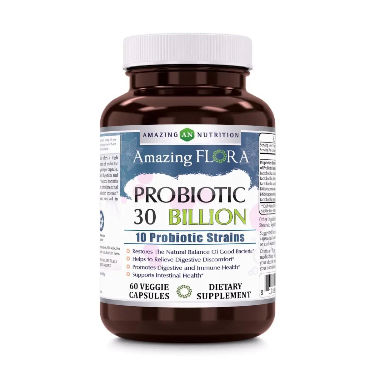 Amazing Nutrition® Probióticos 10 Cepas 30 Billion CFU 60 Cápsulas - Hi Vitamins
