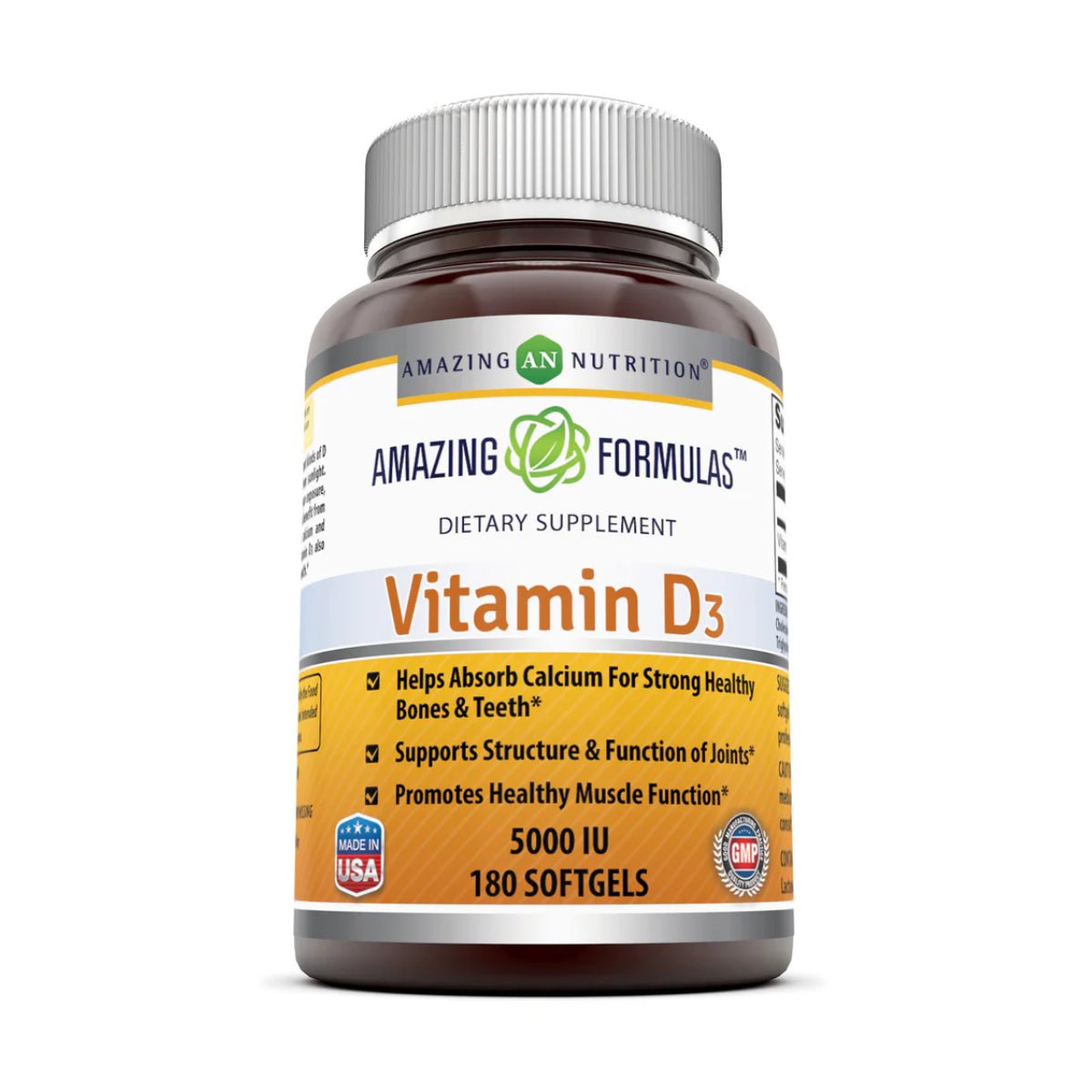 Amazing Nutrition® Vitamina D3 5,000 IU 180 Softgels - Hi Vitamins
