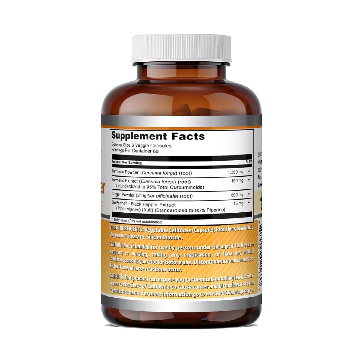 Amazing Fórmulas® Cúrcuma y Jengibre con Bioperina 2,250mg 180 Cápsulas - Hi Vitamins