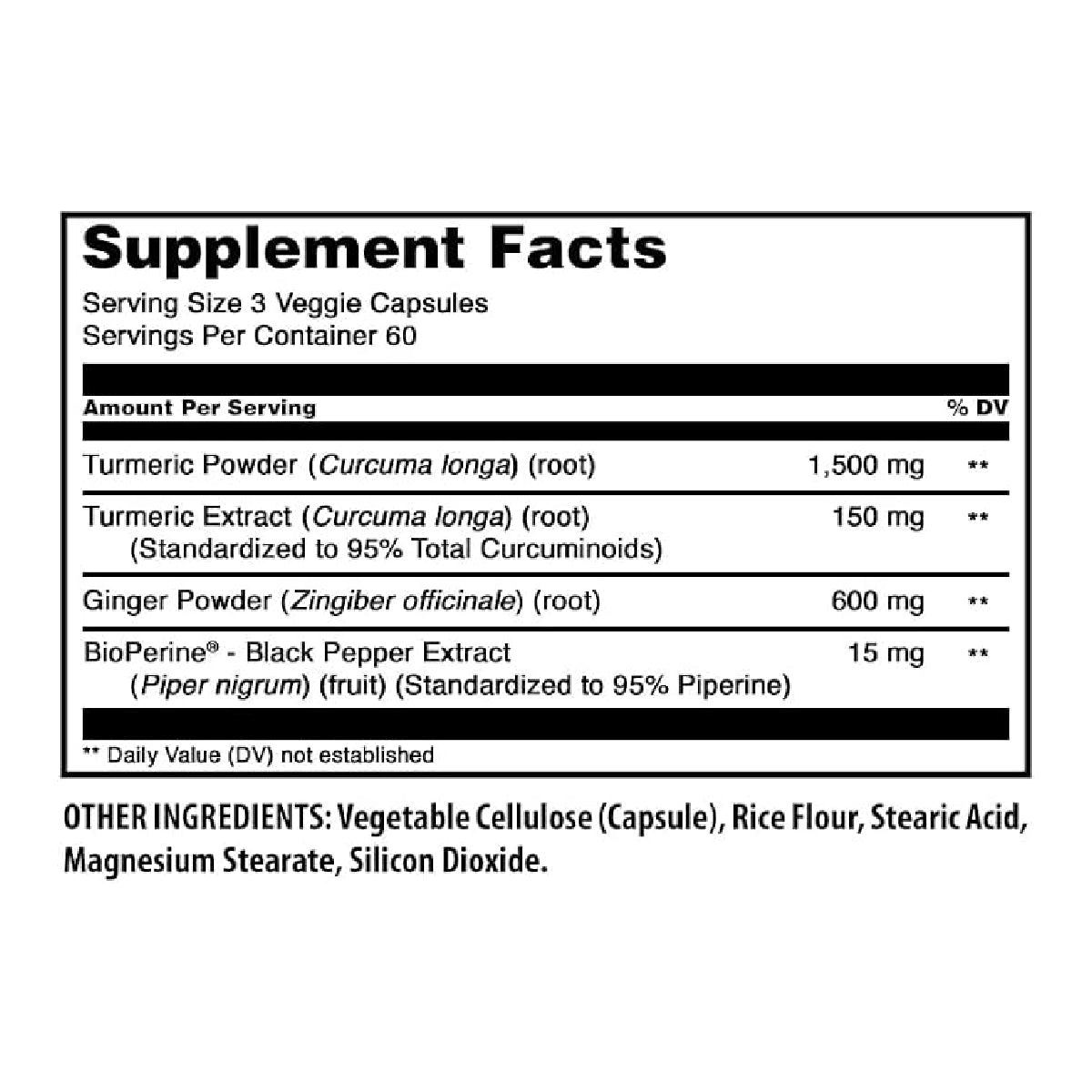 Amazing Fórmulas® Cúrcuma y Jengibre con Bioperina 2,250mg 180 Cápsulas - Hi Vitamins