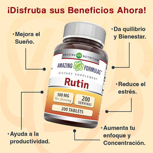 AMAZING FORMULAS RUTIN 500 MG RUTINA 200 TABLETS